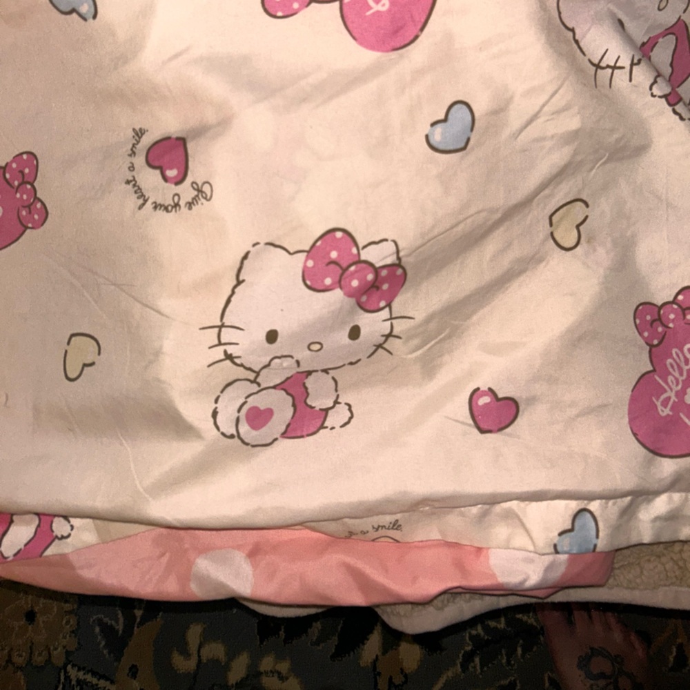Hello Kitty Pink and White Duvet Cover